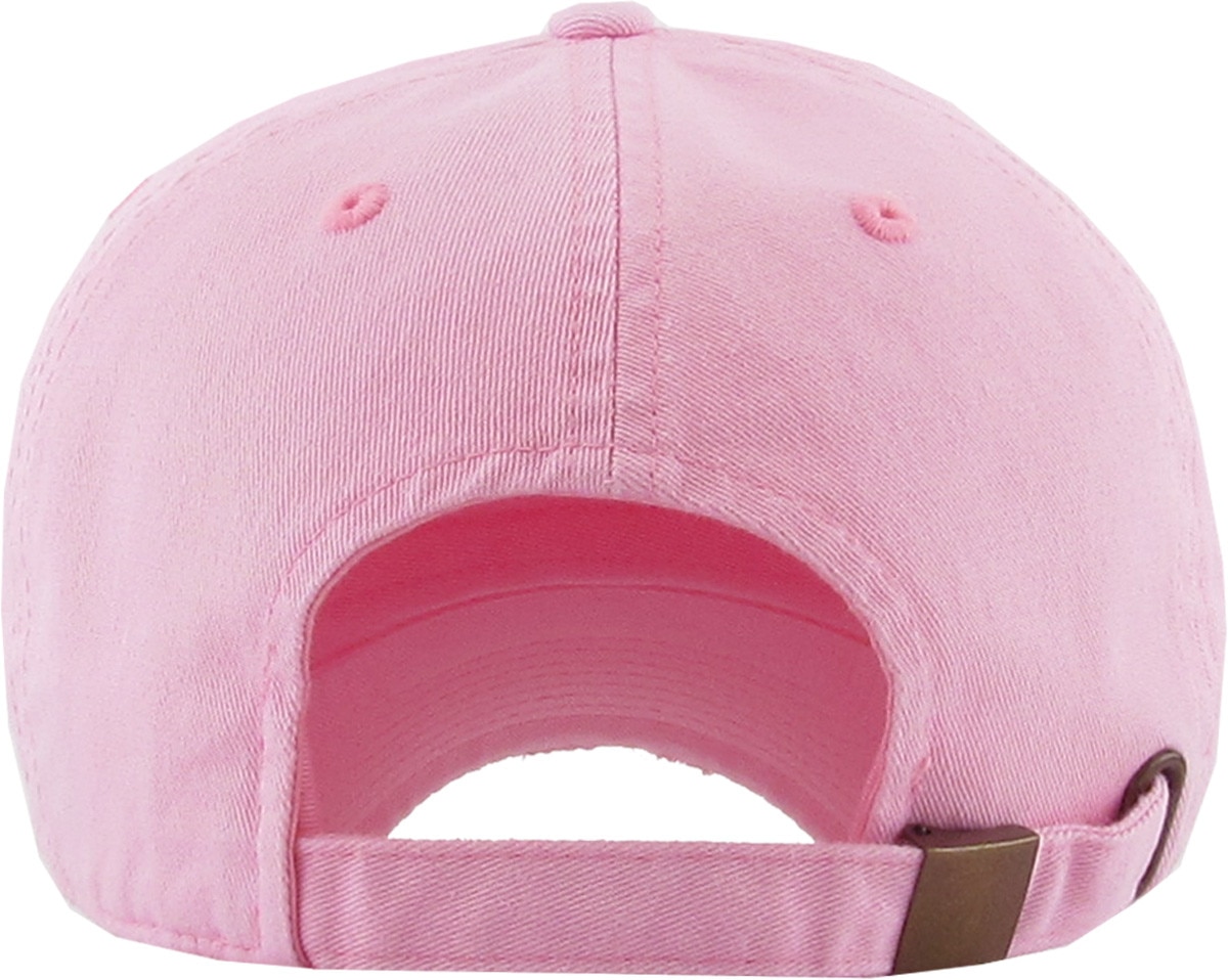 Pink Distressed Vintage Baseball Cap Back View